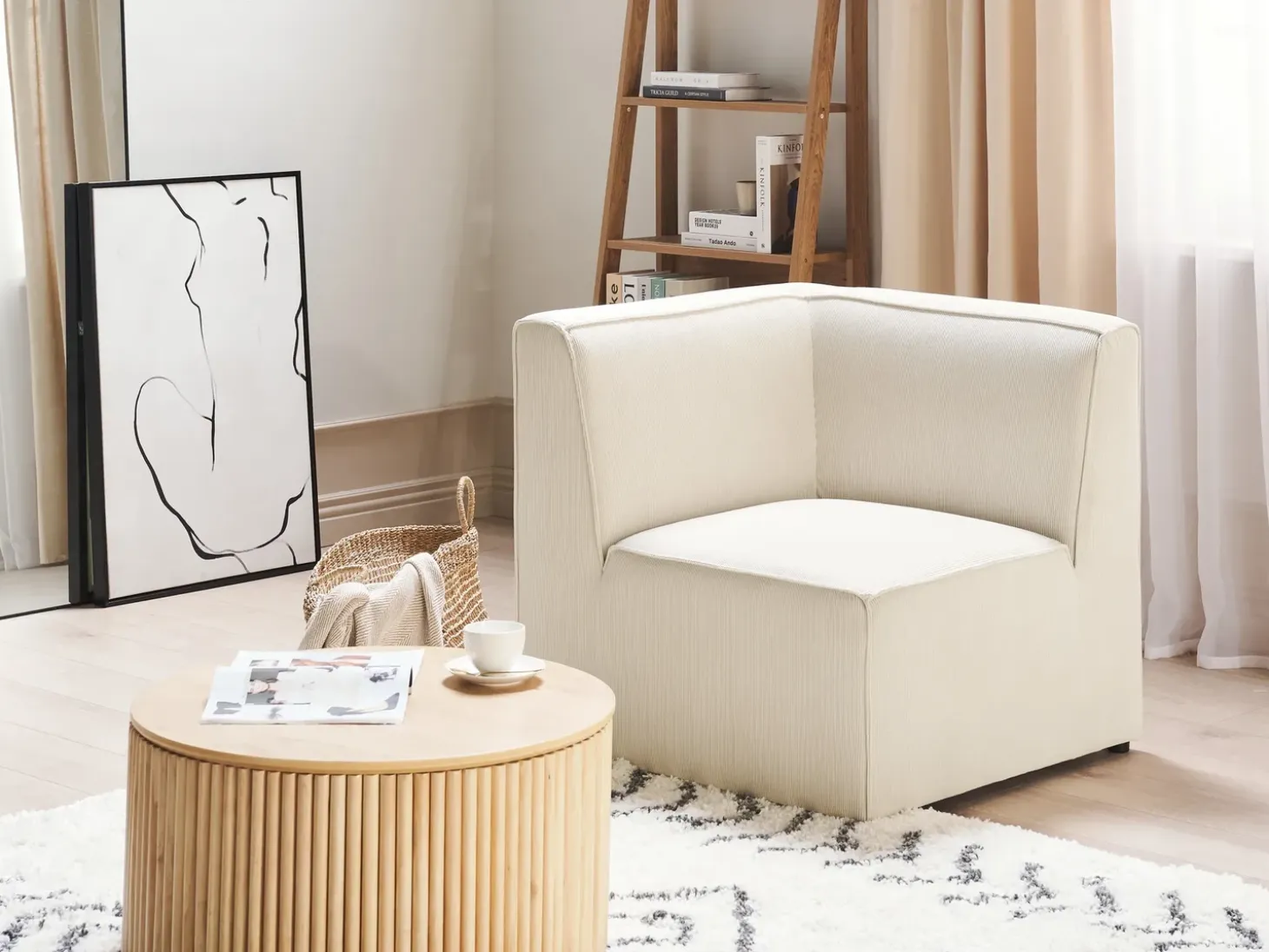 LEMVIG Hjørnemodul Lys Beige Fløjl