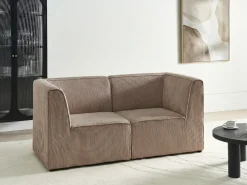 LEMVIG Hjørnemodul Højrevendt Sand Beige Fløjl