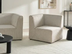 LEMVIG Hjørnemodul Venstrevendt Beige Fløjl