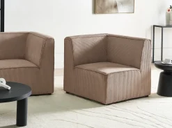 LEMVIG Hjørnemodul Venstrevendt Sand Beige Fløjl