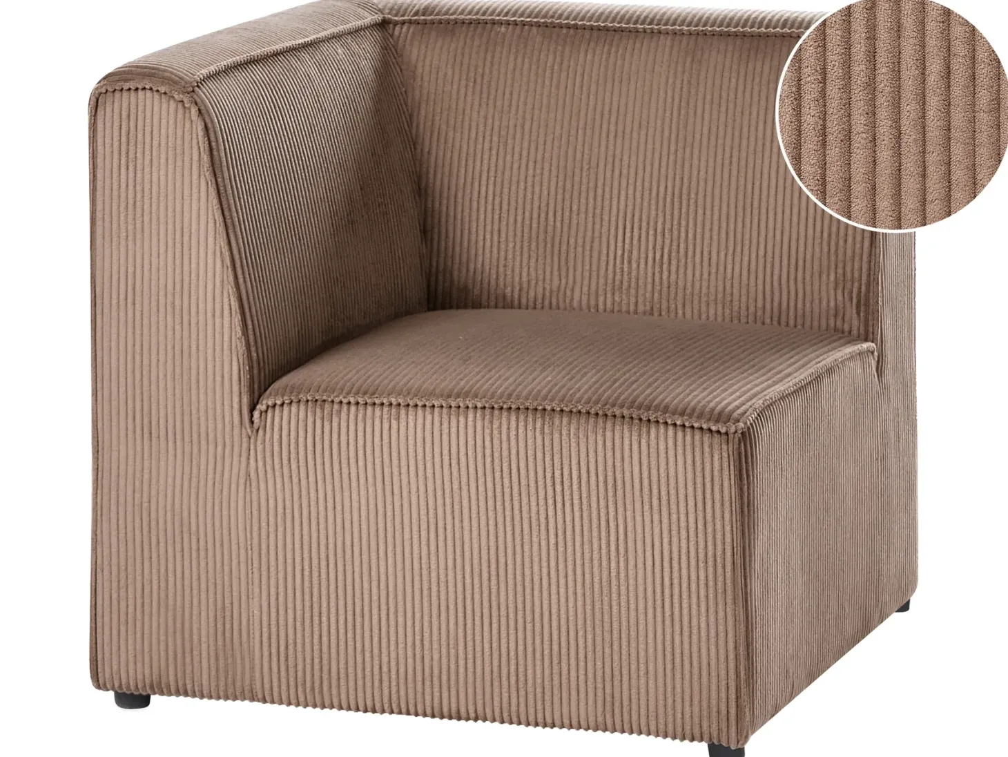 LEMVIG Hjørnemodul Venstrevendt Sand Beige Fløjl