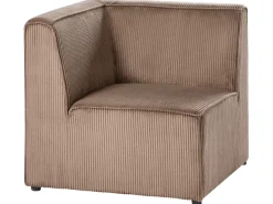 LEMVIG 4 personers Hjørnesofa modul Venstrevendt Sand Beige Fløjl