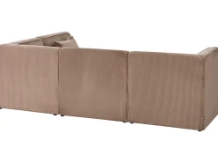 LEMVIG 4 personers Hjørnesofa modul Højrevendt Sand Beige Fløjl