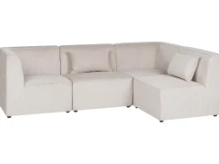 LEMVIG 4 personers Hjørnesofa modul Venstrevendt Beige Fløjl