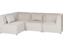 LEMVIG 4 personers Hjørnesofa modul Højrevendt Beige Fløjl