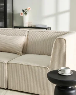 LEMVIG 4 personers Hjørnesofa modul Højrevendt Beige Fløjl