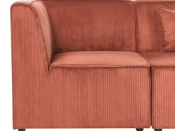 LEMVIG 4 personers Hjørnesofa modul Venstrevendt Guldbrun Fløjl