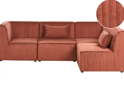LEMVIG 4 personers Hjørnesofa modul Venstrevendt Guldbrun Fløjl
