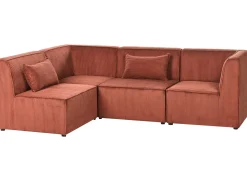 LEMVIG 4 personers Hjørnesofa modul Højrevendt Guldbrun Fløjl