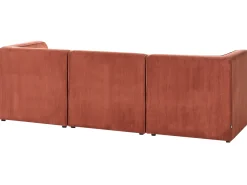 LEMVIG 4 personers Hjørnesofa modul Højrevendt Guldbrun Fløjl
