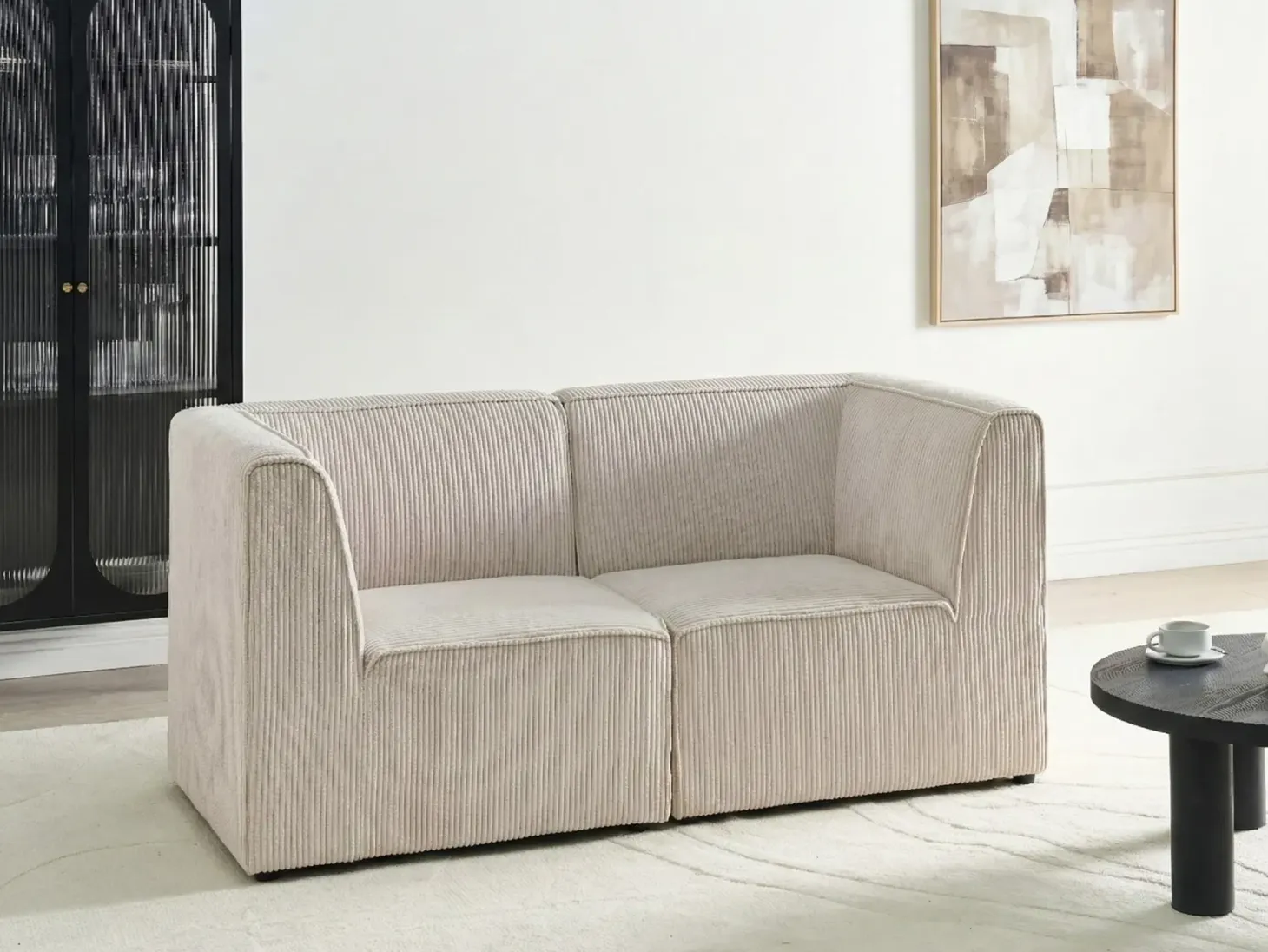 LEMVIG 2 personers Modulsofa Beige Fløjl