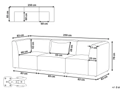 LEMVIG 3 personers Modulsofa Beige Fløjl