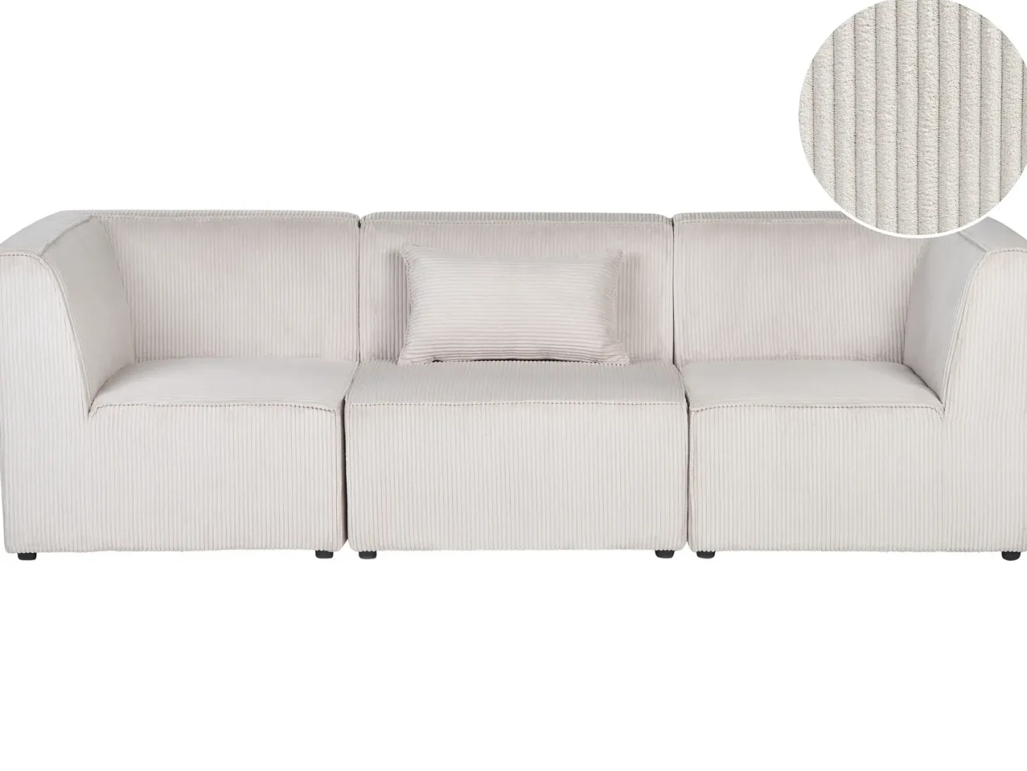 LEMVIG 3 personers Modulsofa Beige Fløjl