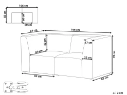LEMVIG 2 personers Modulsofa Sand Beige Fløjl