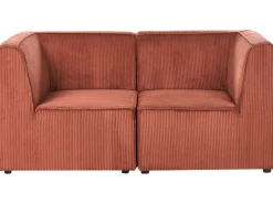 LEMVIG 2 personers Sofa Guldbrun Fløjl