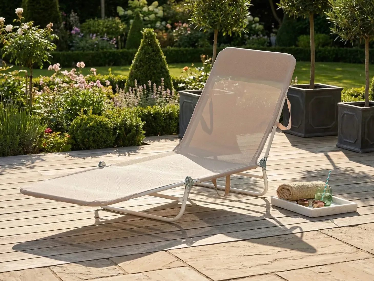 Liggestol KASTORIA Metal Beige