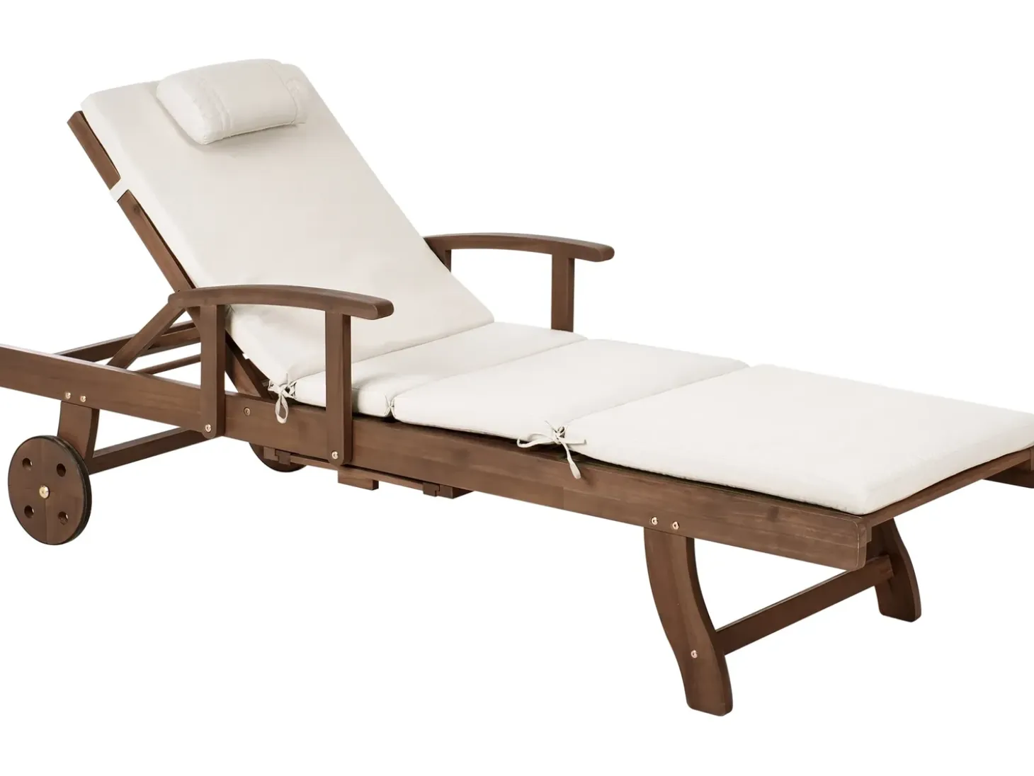 Liggestol med hynde AMANTEA PREMIUM Akacietræ Lys Beige