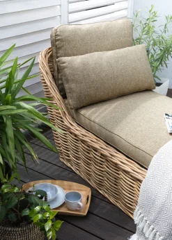 Liggestol med hynde BELSITO Rattan Naturlig