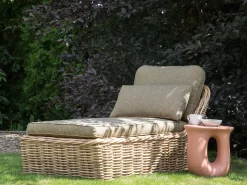 Liggestol med hynde BELSITO Rattan Naturlig