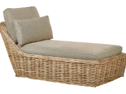 Liggestol med hynde BELSITO Rattan Naturlig