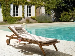 Liggestol med hynde CESANA PREMIUM Akacietræ Lys Beige