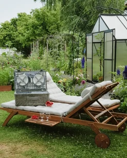 Liggestol med hynde CESANA PREMIUM Akacietræ Lys Beige