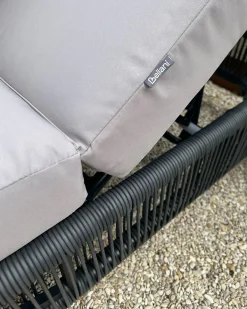 Liggestol med hynde OSINI PE-rattan Grå