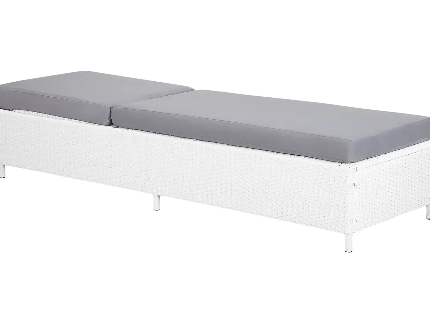 Liggestol med hynde TURIN PE-rattan Hvid