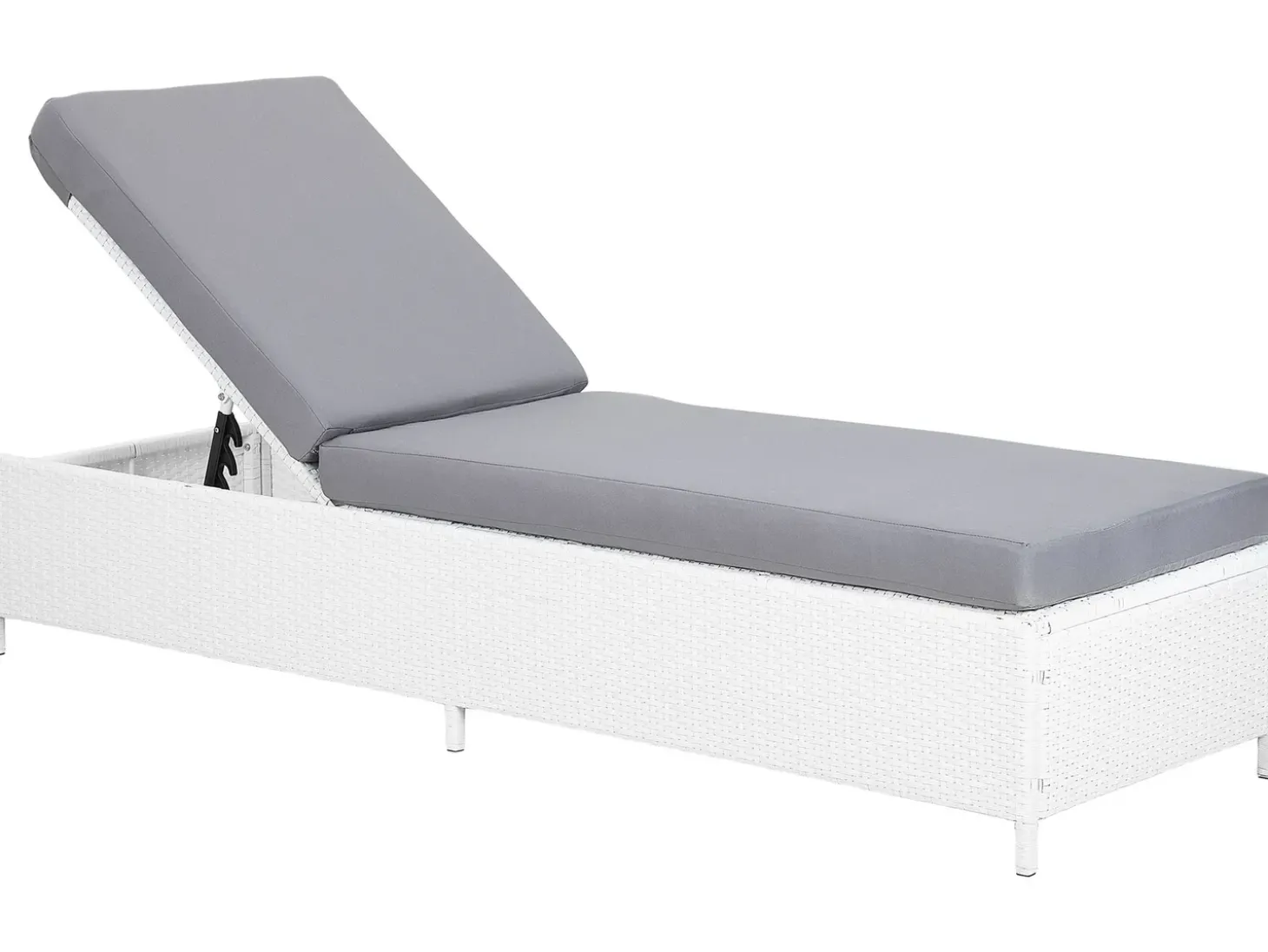 Liggestol med hynde TURIN PE-rattan Hvid