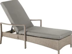 Liggestol med hynde VASTO PE-rattan Brungrå