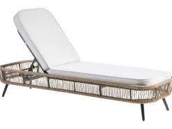 Liggestol med hynde ZERI PE-rattan Lys Beige