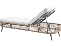 Liggestol med hynde ZERI PE-rattan Lys Beige
