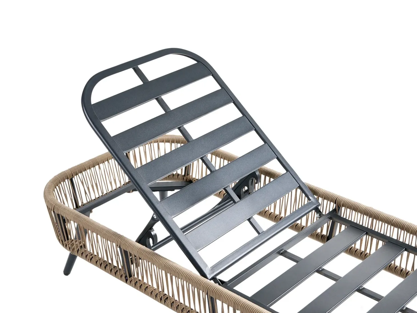Liggestol med hynde ZERI PE-rattan Lys Beige
