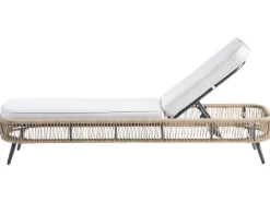 Liggestol med hynde ZERI PE-rattan Lys Beige
