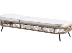 Liggestol med hynde ZERI PE-rattan Lys Beige