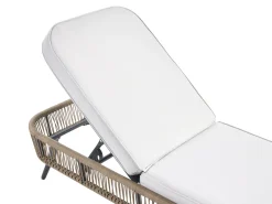 Liggestol med hynde ZERI PE-rattan Lys Beige
