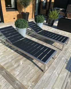 Liggestol NARDO Metal Sort/sølv