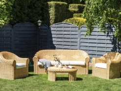 LIVADEIA 5 personers Loungesæt med bord Naturlig Rattan