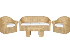 LIVADEIA 5 personers Loungesæt med bord Naturlig Rattan