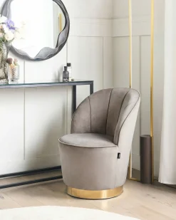 Lænestol ALBY Velour Lys Beige