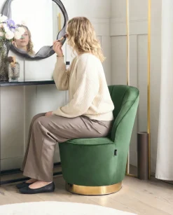 Lænestol ALBY Velour Mørkegrøn