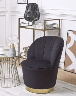 Lænestol ALBY Velour Sort