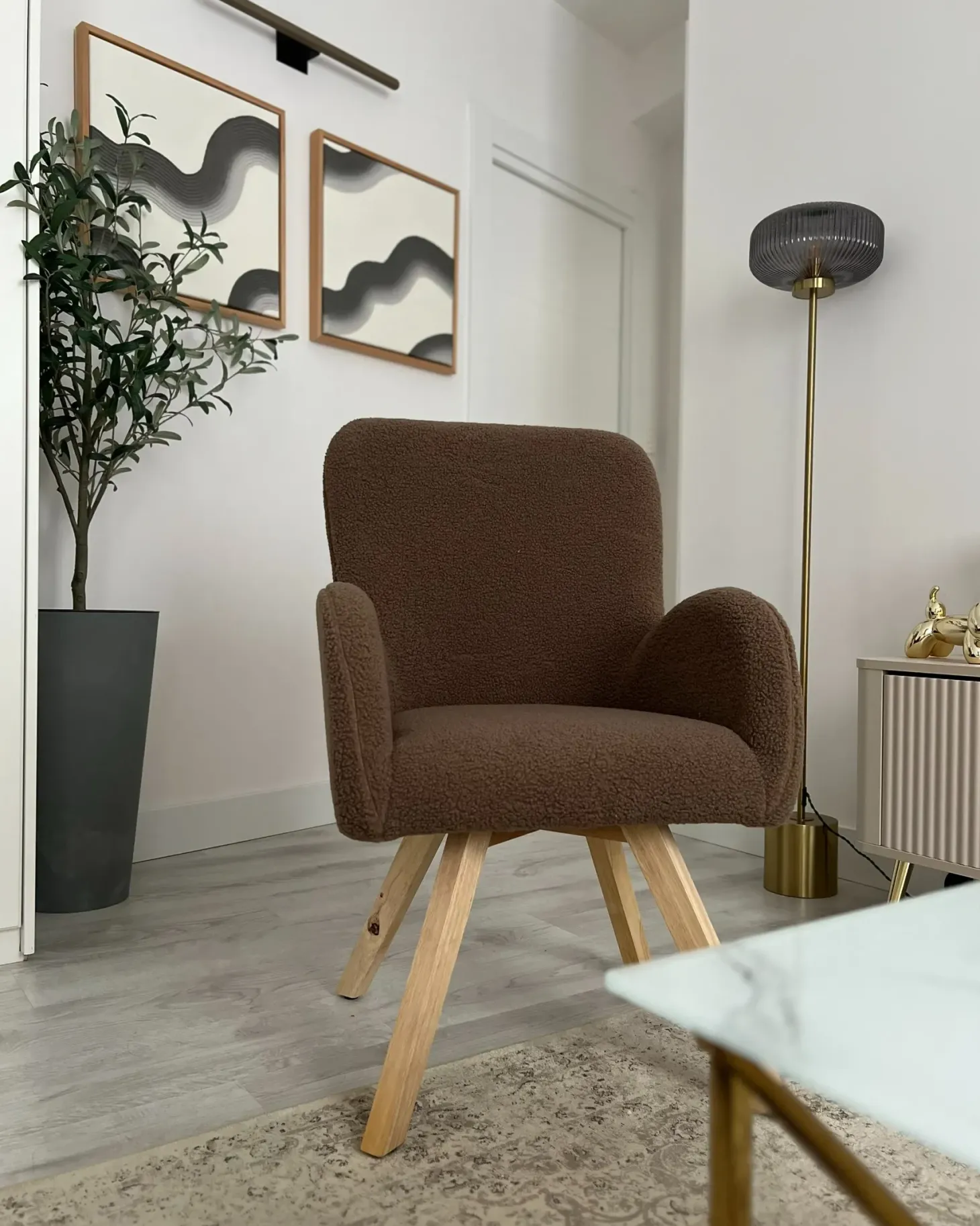 Lænestol BJARN Boucle Brun