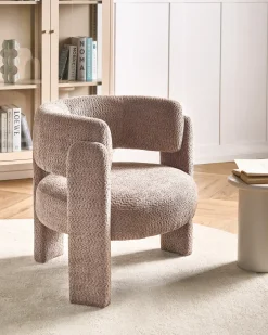 Lænestol BUREA Chenille Brungrå