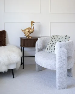 Lænestol BUREA Chenille Lys Beige