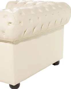 Lænestol CHESTERFIELD Ægte læder Lys Beige