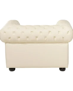 Lænestol CHESTERFIELD Ægte læder Lys Beige