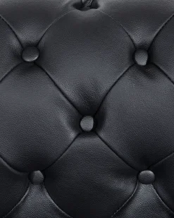 Lænestol CHESTERFIELD Ægte læder Sort