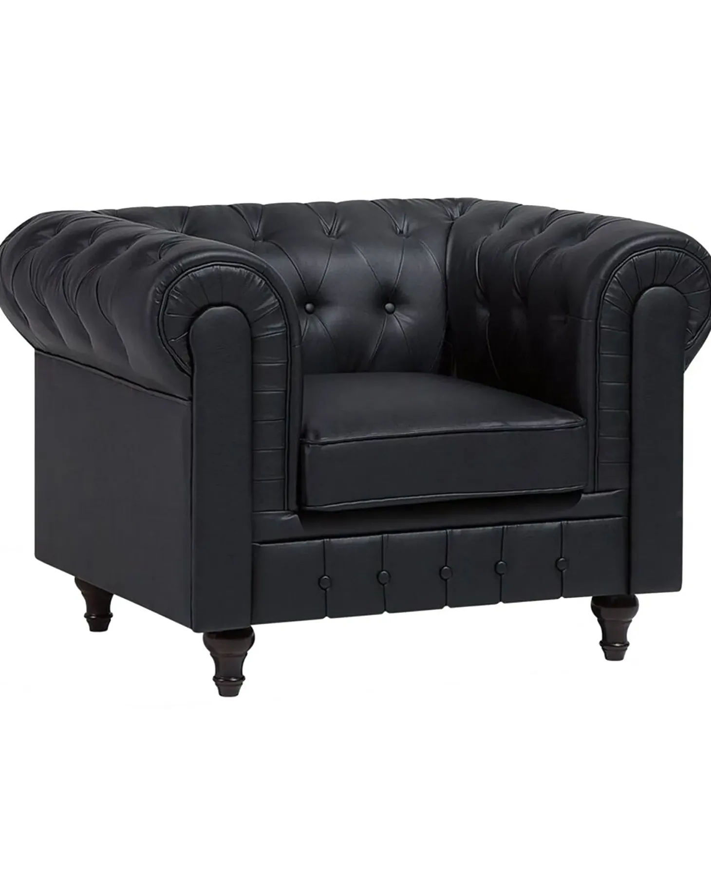 Lænestol CHESTERFIELD Kunstlæder Sort