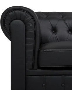 Lænestol CHESTERFIELD Kunstlæder Sort